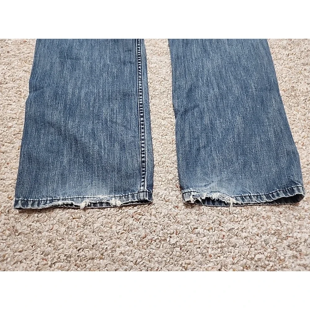Levi's 514 Jeans Mens tag 36x32 (36x30) Light Wash Straight Fit Distressed Denim